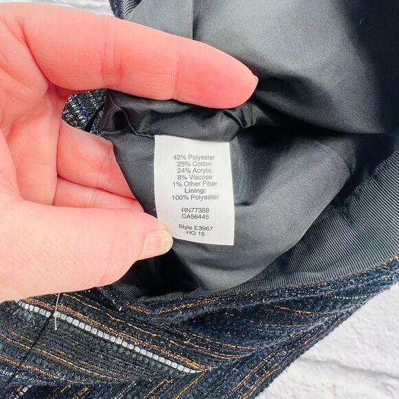 J. Crew Factory Metallic Tweed Mini Skirt Women's Size 2 Black Multi Stripe - Picture 6 of 9